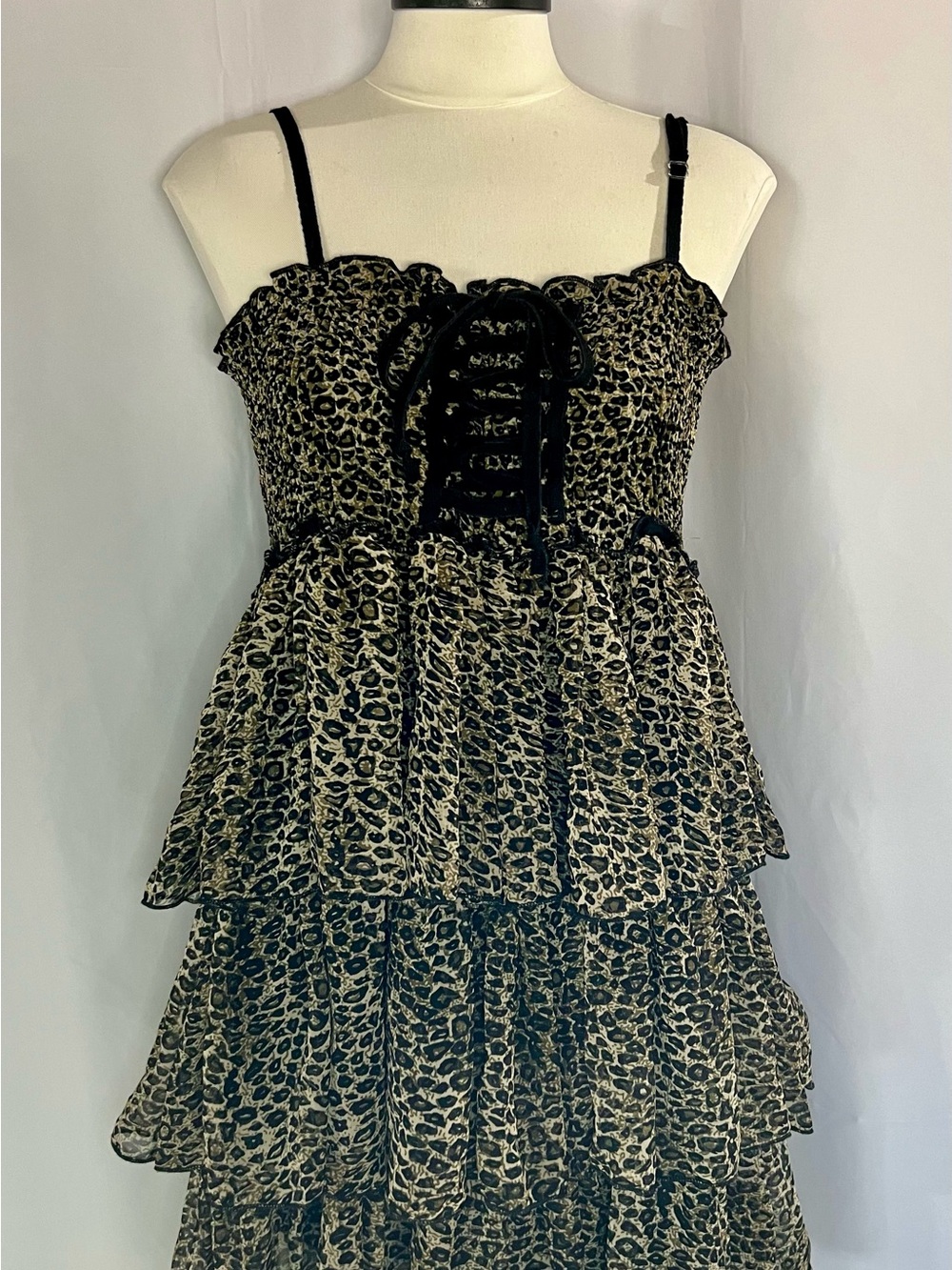 Rancho Estancia Prairie western Ranch Rodeo cowgirl, teared mini dress NWT Large